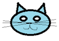 cat head blue